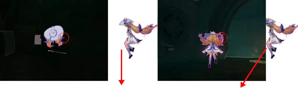 듀엣 나이트 어비스 , 듀엣나 빠른 이동 수단인 낙하 공격 응용