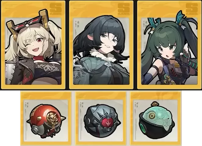 1버전 한정 캐릭터(버니스, 제인 , 청의)와
 전용 S급 W-엔진