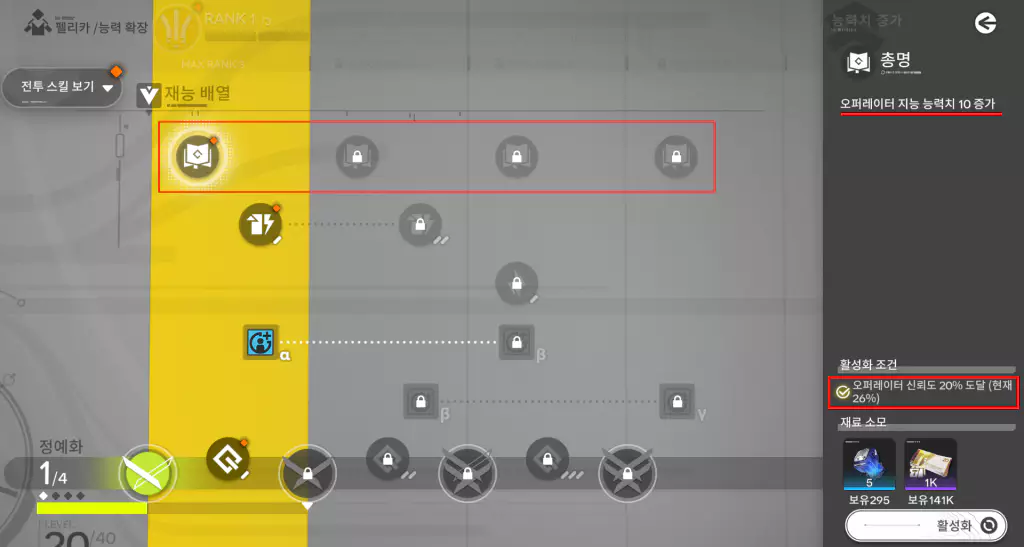 엔드필드 호감도, 신뢰도를 올리면 좋은점 캐릭터 주요 능력치 증가