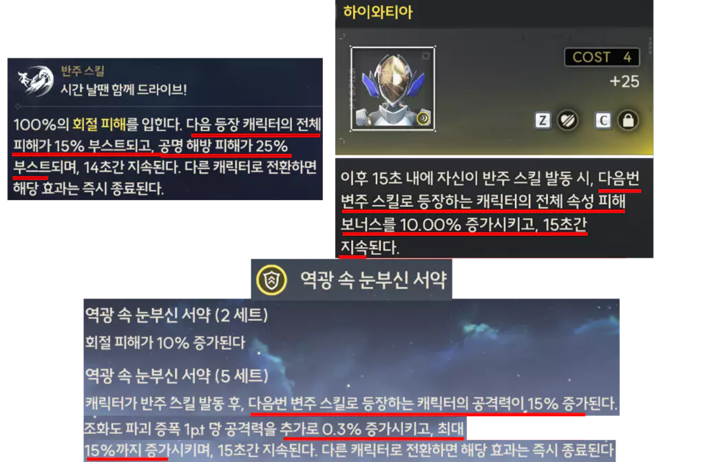 린네 특징 다양한 버프를 부여하는 버퍼