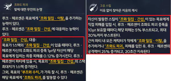 루크가 보유한 조건부 버프효과