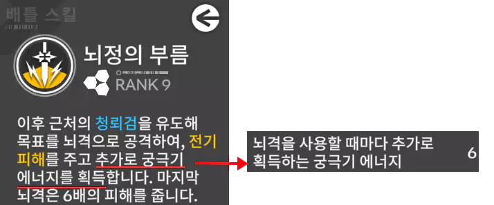 장방이 배틀 스킬 효과 궁극기 에너지 회복