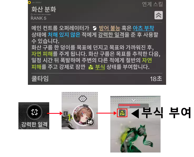 아델리아 연계 스킬
부식 강제 부여