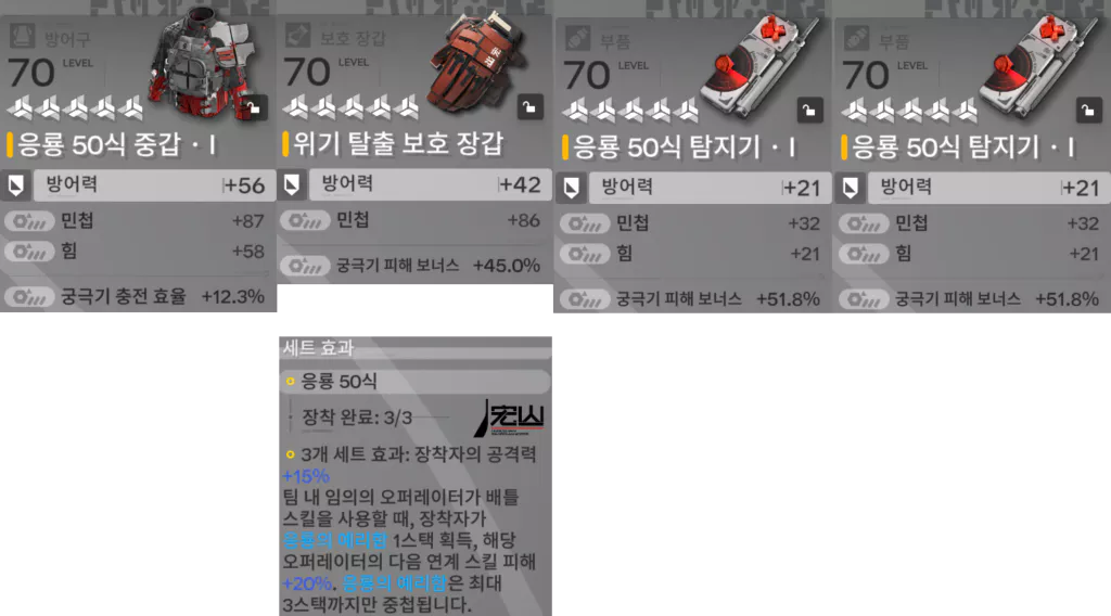 진천우 궁극기 딜러 장비 세팅