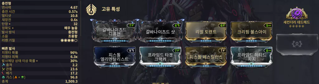 발리스티카 인카논 가스 세팅