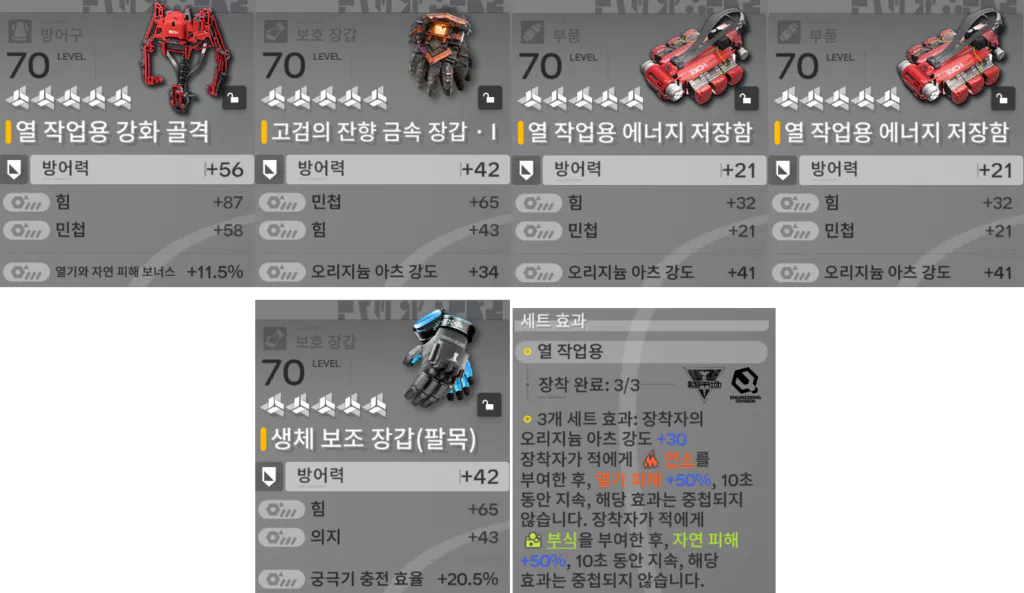 울프가드 열 작업 세트