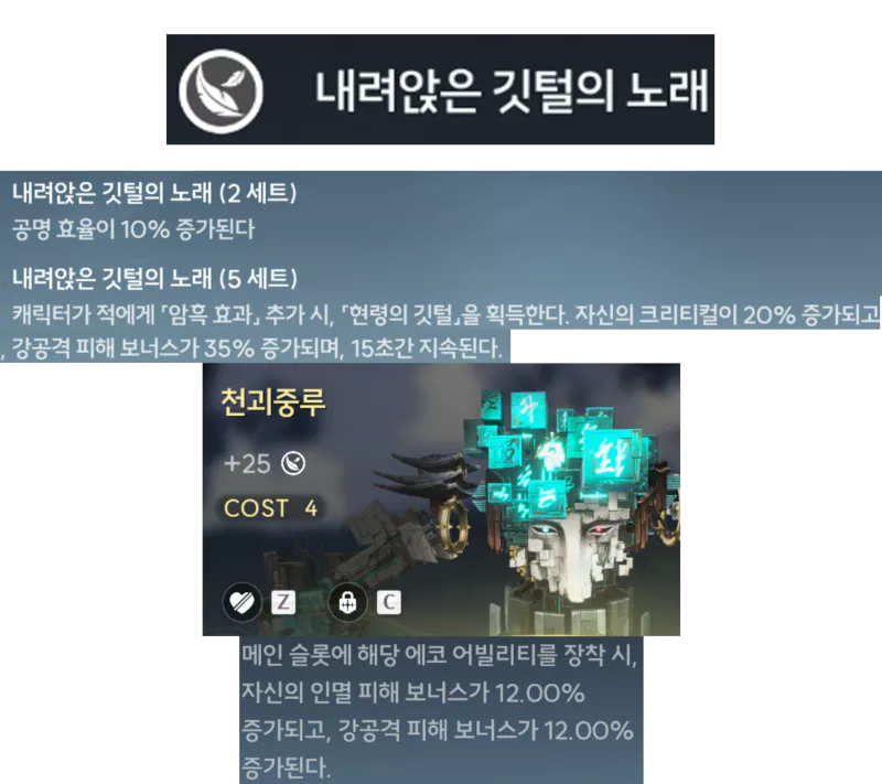 깃털의 노래 세트