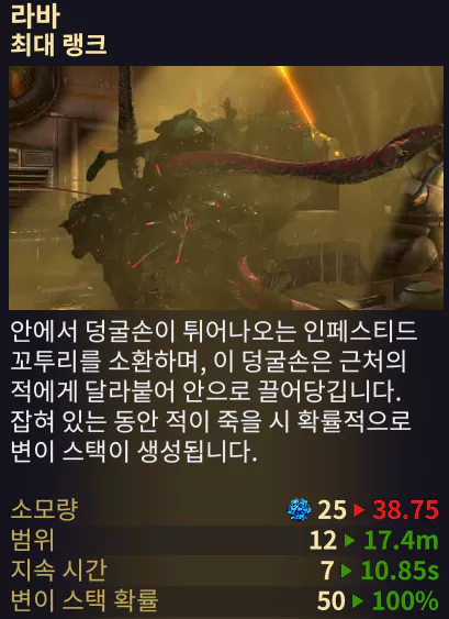 나이더스 2번 어빌리티 스킬
라바 Larva