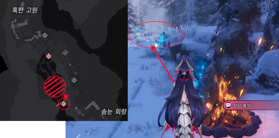 솜눈 회랑 근처 모닥불 앞 등장하는 사슴 사냥터에서 약 30마리 정도를 처치 가능합니다.