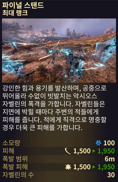 스티아낙스 4번 어빌리티 스킬
파이널 스탠드 Final Stand
