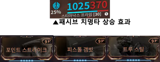 치명타 수치는 버프UI로 실시간 확인이 가능하며
계산 방식은 치명타 모드와 동일하게 계산됩니다.