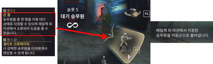 소모품 슬롯에 대기 승무원을 등록 후 사용하면
승무원을 호출해 싸우게 할 수 있습니다.